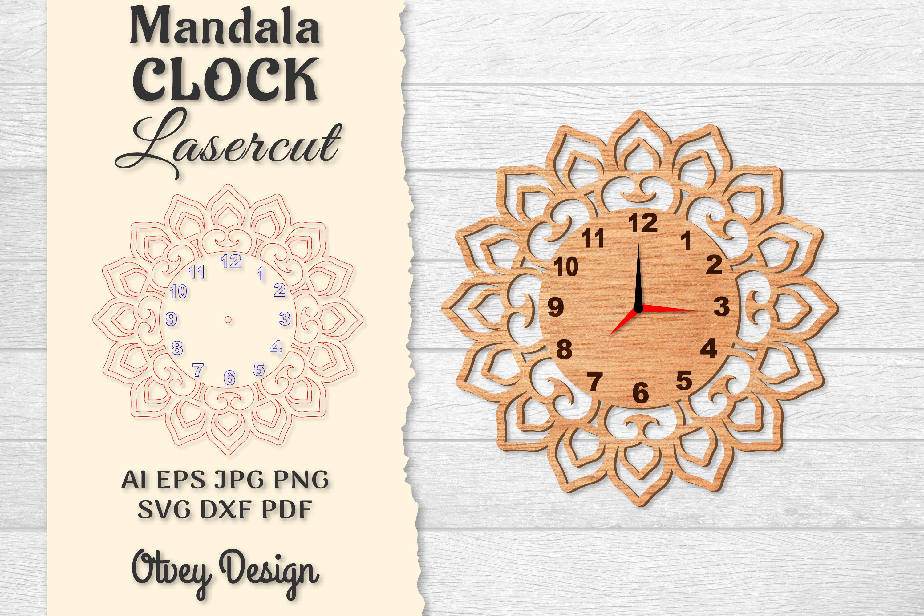 Clock Mandala Lasercut SVG Bundle 13 - CraftNest - Digital Crafting and Art