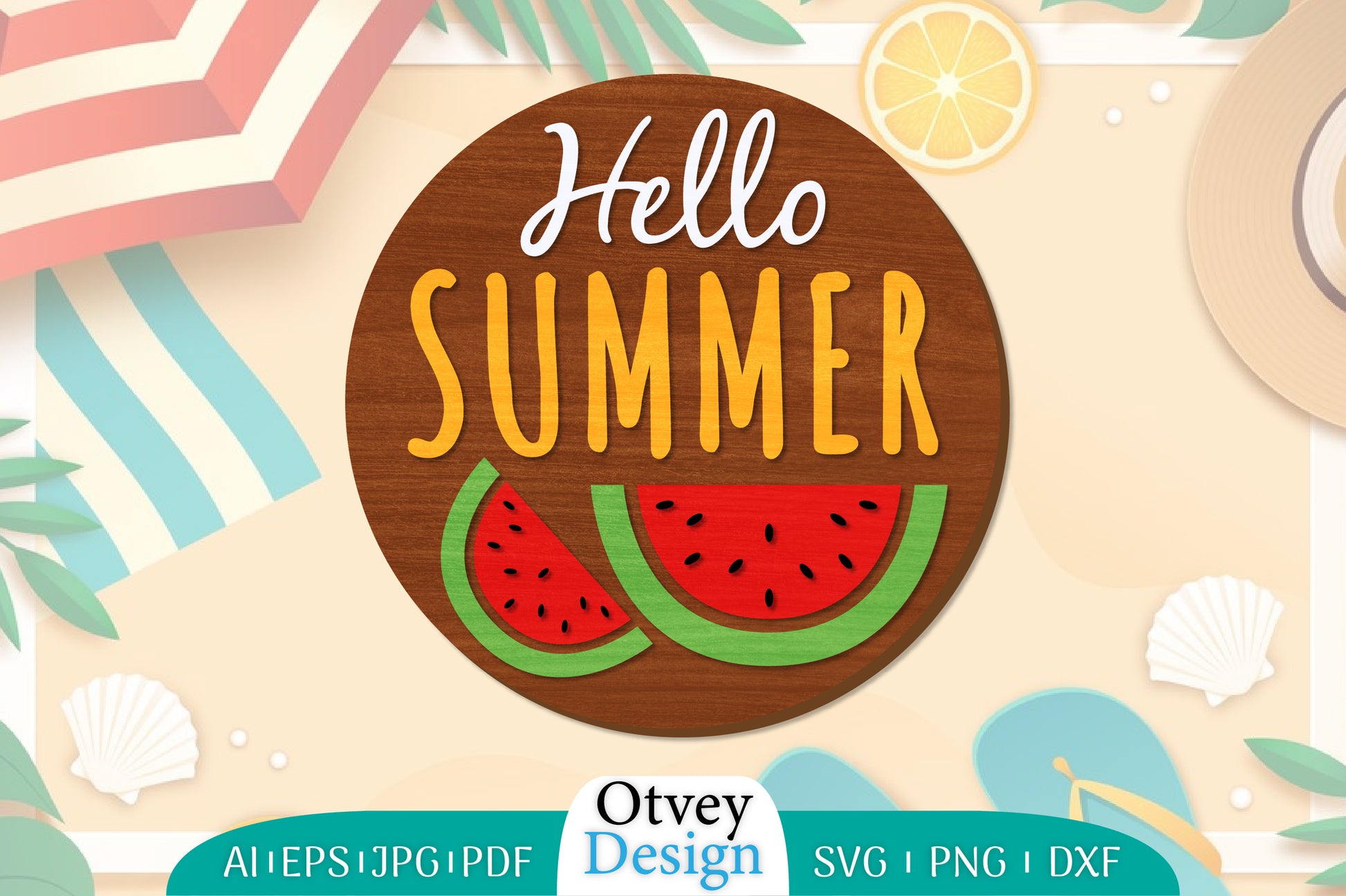 Summer Round Door Hanger SVG Bundle 10 - CraftNest - Digital Crafting and Art