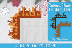 Christmas Deer Door Corner Lasercut SVG Bundle 8 - CraftNest - Digital Crafting and Art