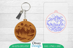 Keychain Sunset Mountain Lasercut SVG Bundle 25 - CraftNest - Digital Crafting and Art