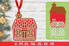 Ornament Gingerbread House Laser Cut SVG Bundle 10 - CraftNest - Digital Crafting and Art