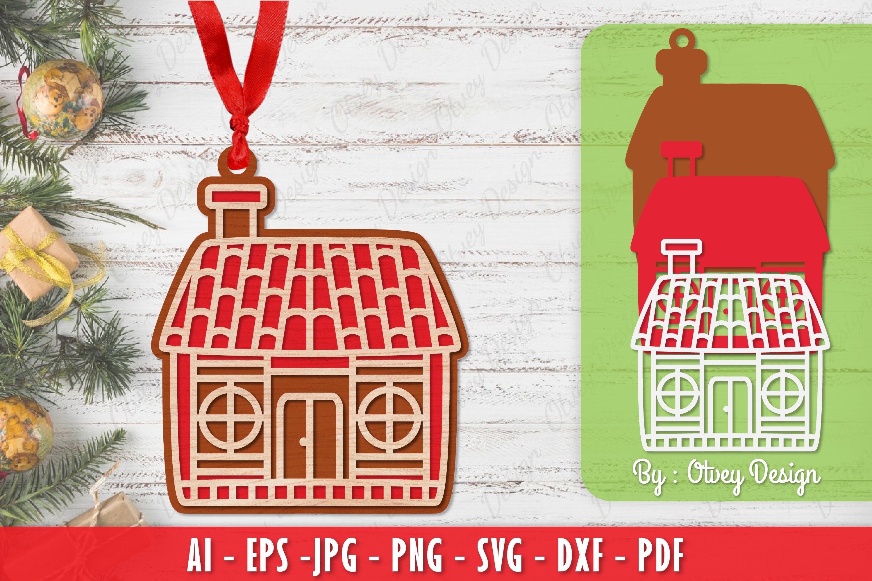 Ornament Gingerbread House Laser Cut SVG Bundle 10 - CraftNest - Digital Crafting and Art