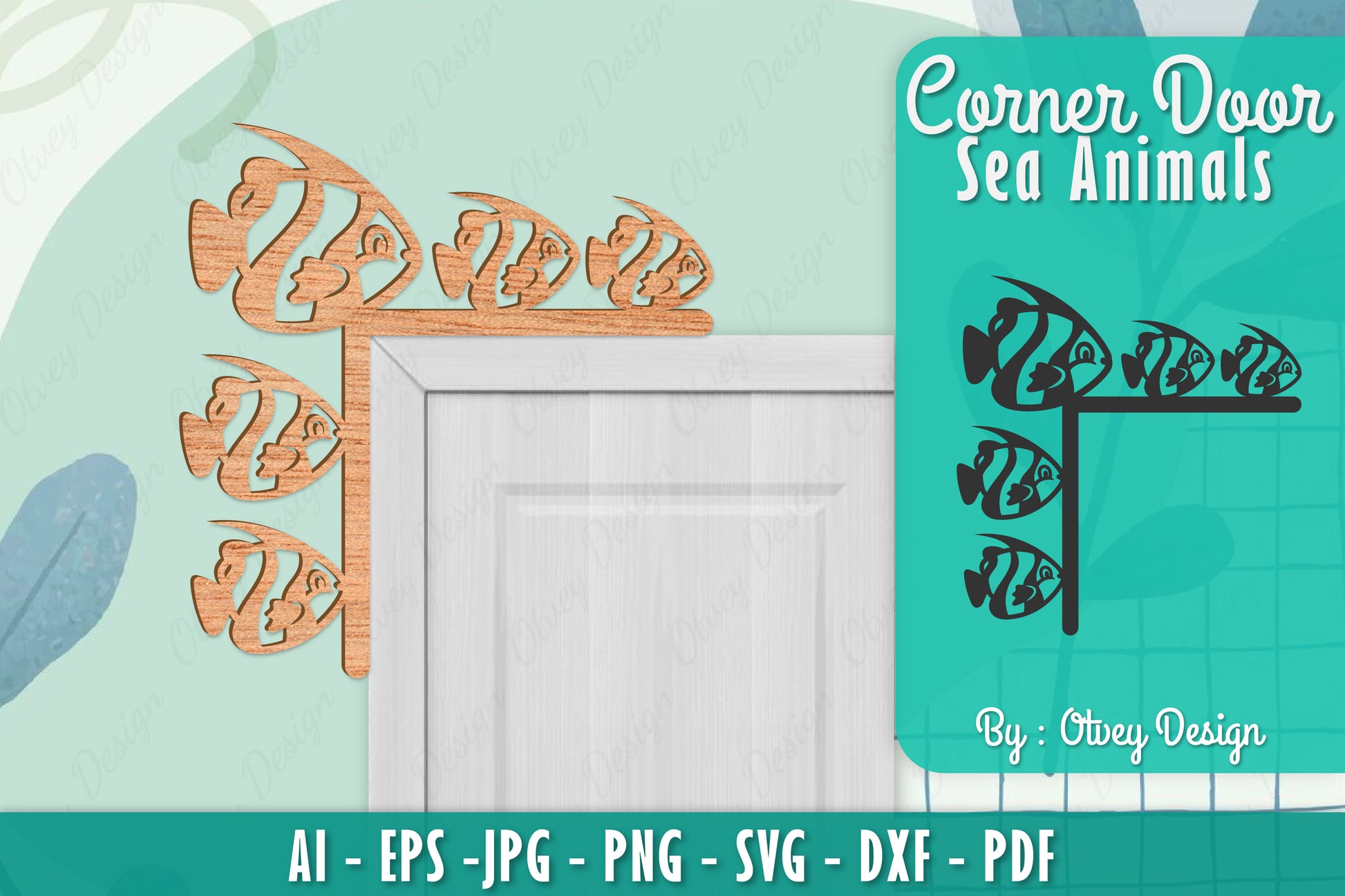 Sea Animals Door Corner Decoration SVG Bundle 19 - CraftNest - Digital Crafting and Art