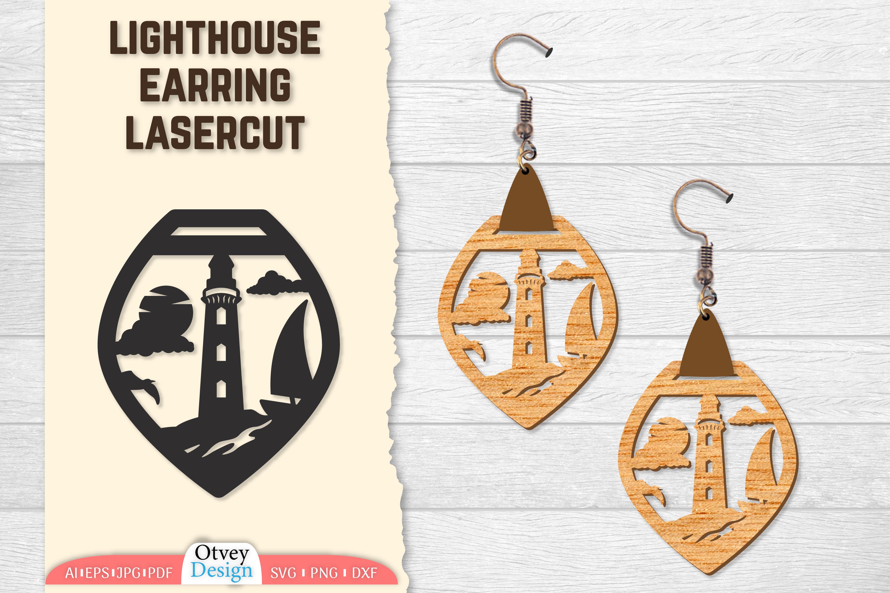 Lighthouse Earring Lasercut SVG Bundle 92 - CraftNest - Digital Crafting and Art