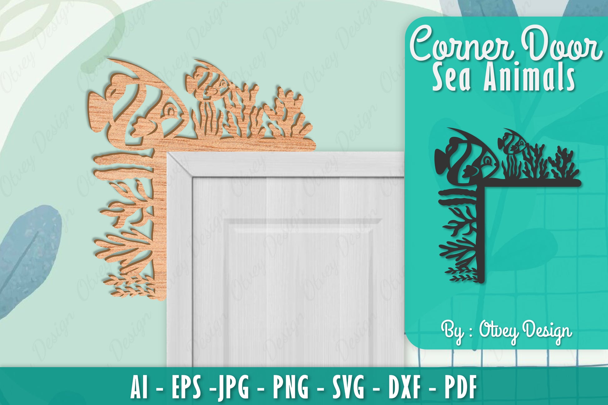 Sea Animals Door Corner Decoration SVG Bundle 9 - CraftNest - Digital Crafting and Art