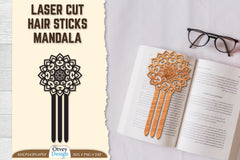 Laser Cut Mandala Hair Sticks SVG Bundle 6 - CraftNest - Digital Crafting and Art