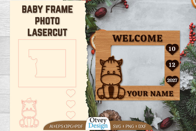 Newborn Baby Photo Frame SVG Bundle - CraftNest - Digital Crafting and Art