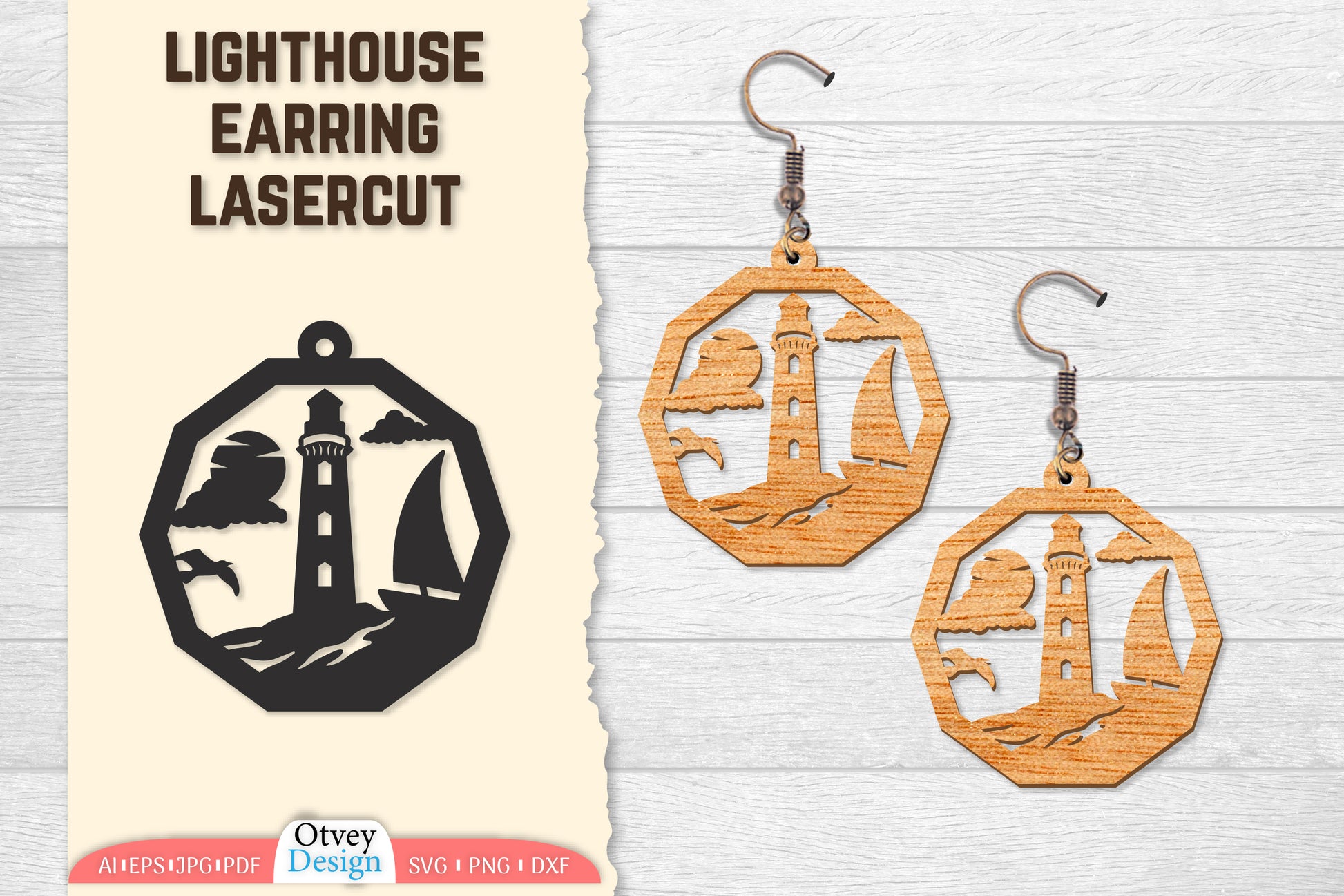 Lighthouse Earring Lasercut SVG Bundle 81 - CraftNest - Digital Crafting and Art