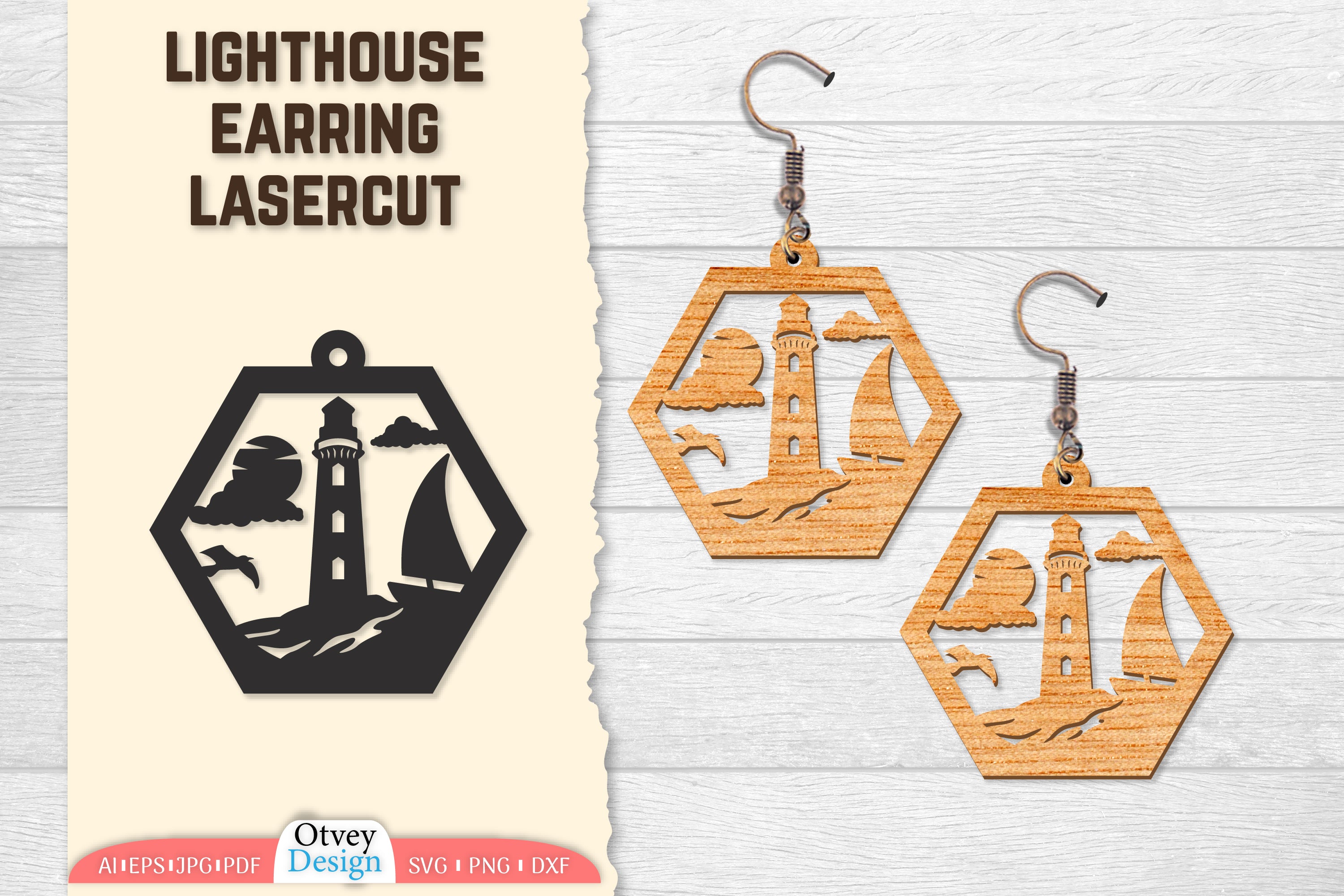 Lighthouse Earring Lasercut SVG Bundle 58 - CraftNest - Digital Crafting and Art