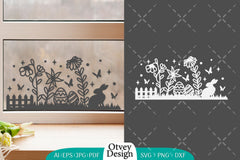 Easter Bunny Scene in Garden SVG Bundle 2 - CraftNest - Digital Crafting and Art