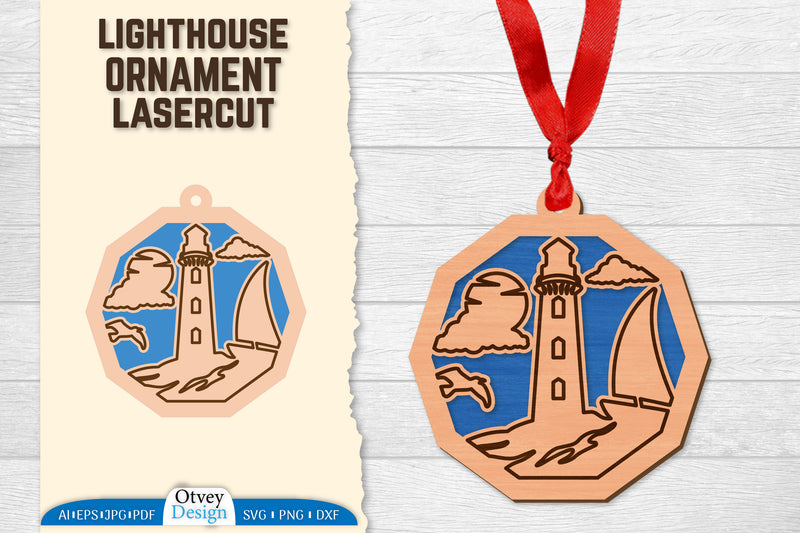 Lighthouse Lasercut Ornament SVG Bundle 72 - CraftNest - Digital Crafting and Art