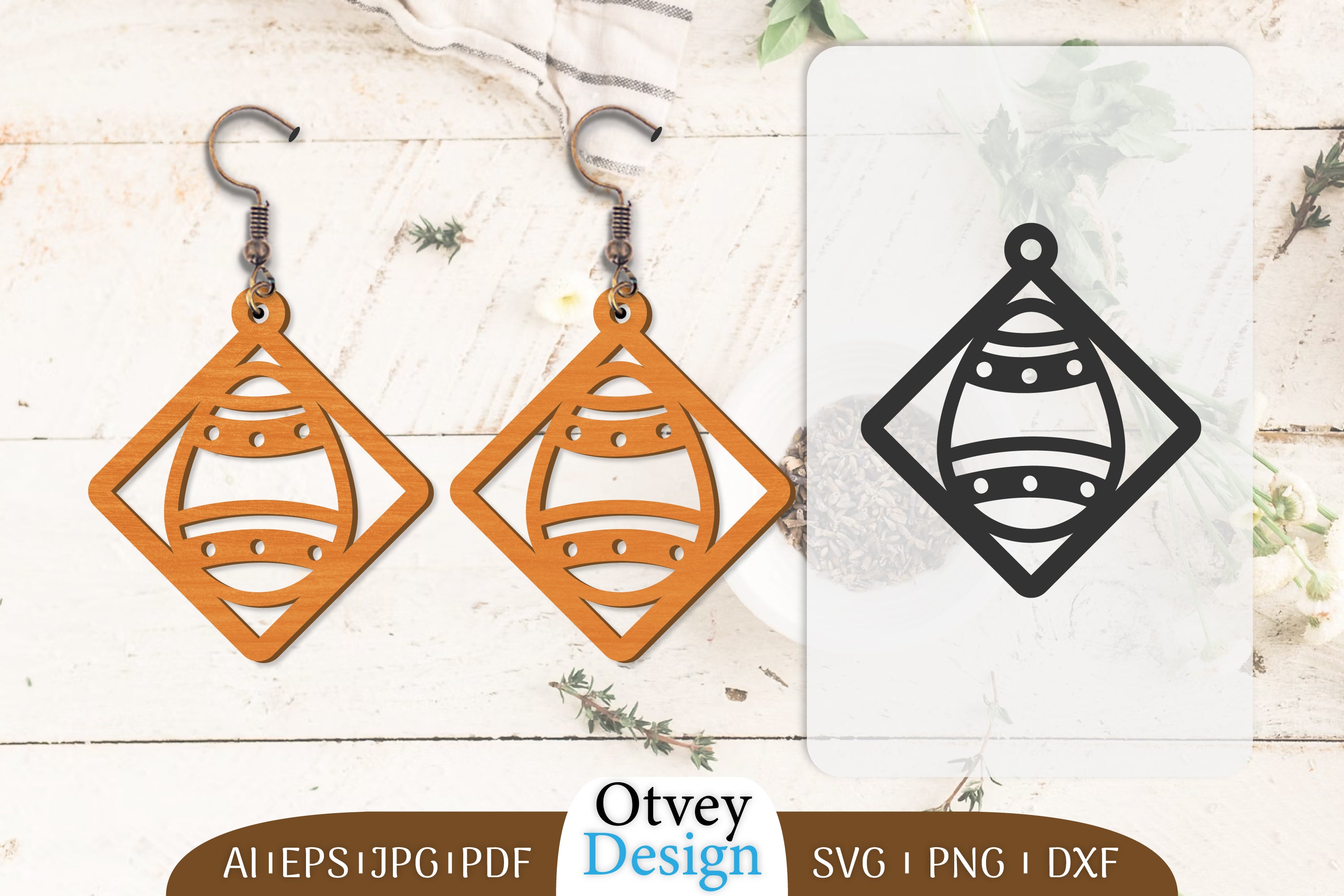 Happy Easter Egg Earring Lasercut SVG Bundle 22 - CraftNest - Digital Crafting and Art