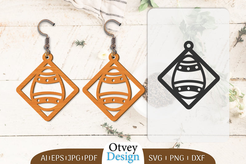 Happy Easter Egg Earring Lasercut SVG Bundle 22 - CraftNest - Digital Crafting and Art