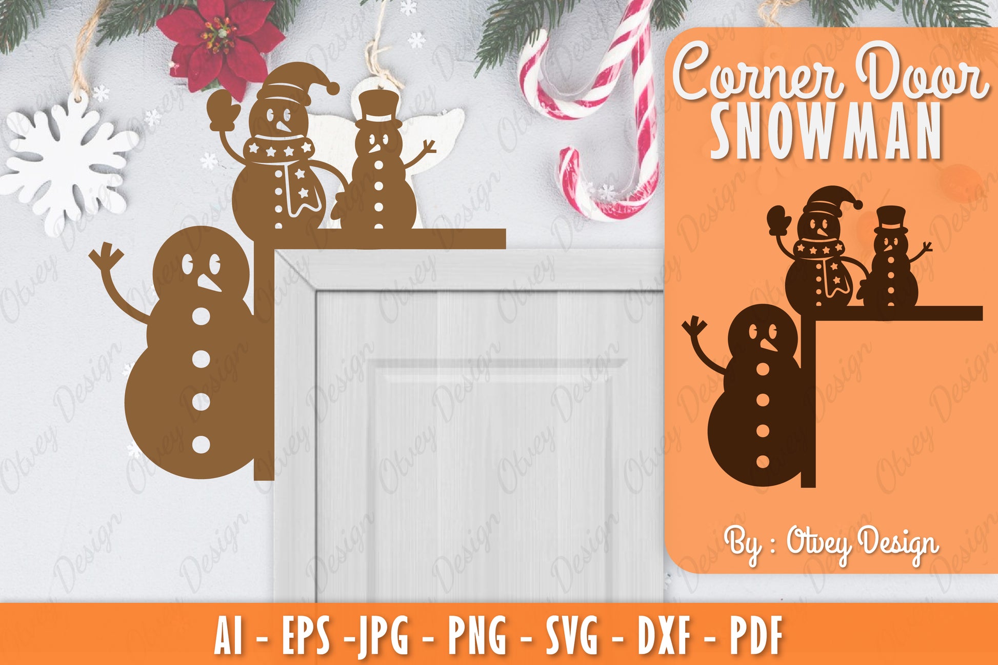 Snowman Door Corner Lasercut SVG Bundle 18 - CraftNest - Digital Crafting and Art