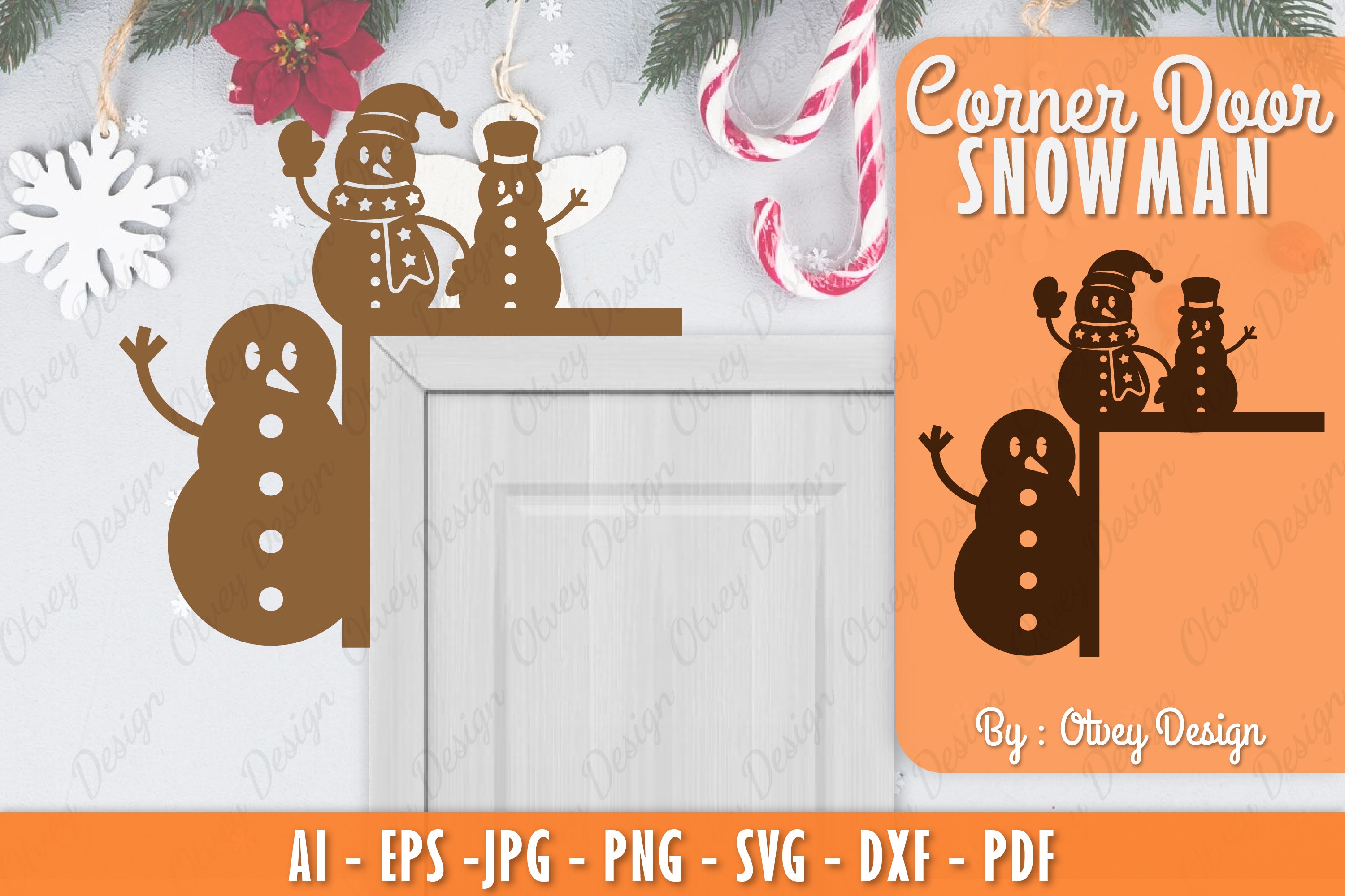 Snowman Door Corner Lasercut SVG Bundle 18 - CraftNest - Digital Crafting and Art