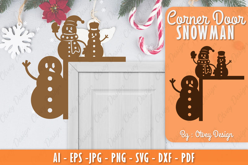 Snowman Door Corner Lasercut SVG Bundle 18 - CraftNest - Digital Crafting and Art