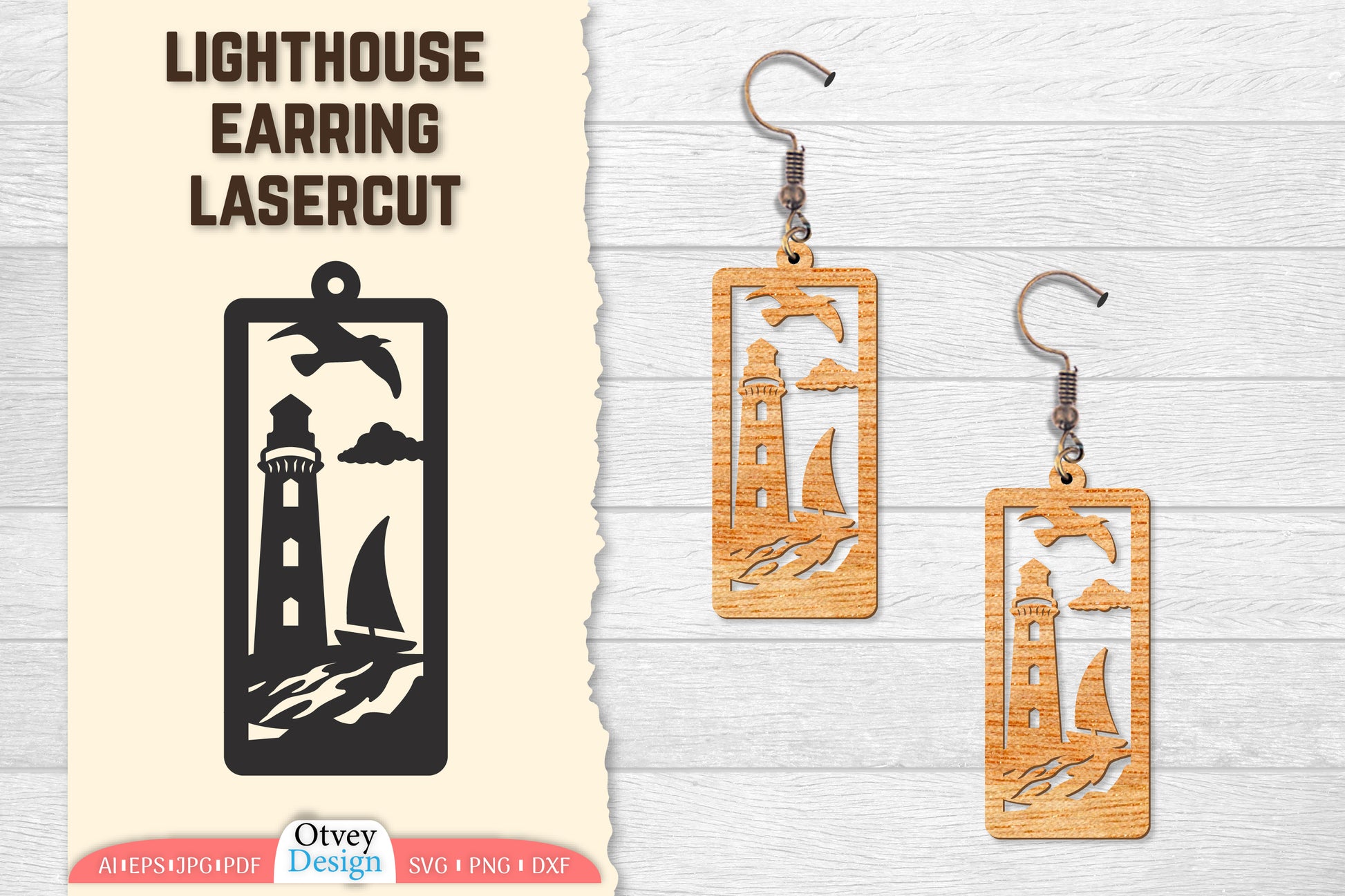 Lighthouse Earring Lasercut SVG Bundle 46 - CraftNest - Digital Crafting and Art