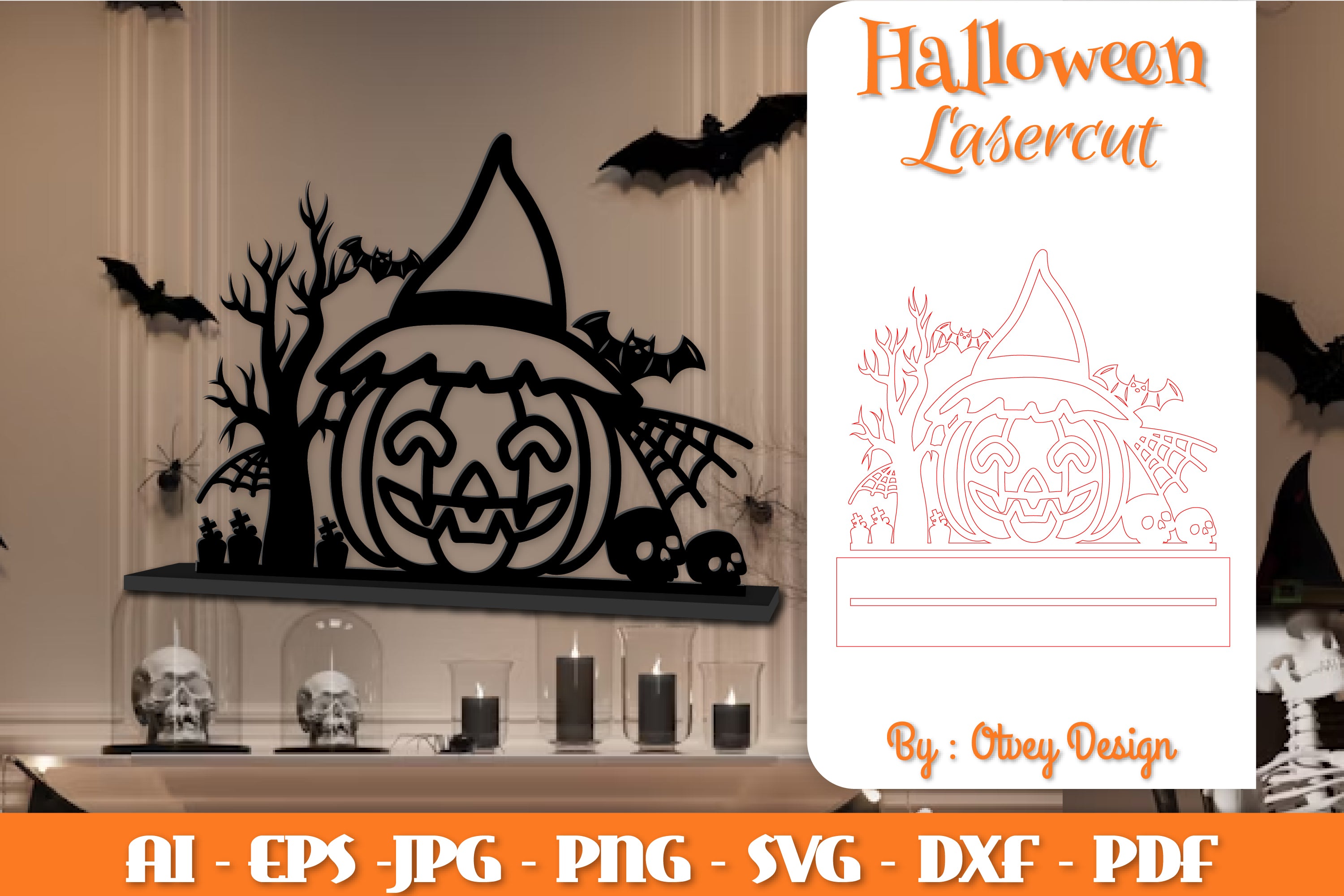 Halloween Decorations Lasercut SVG Bundle
