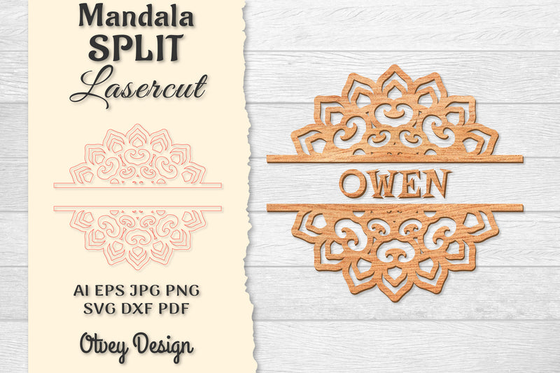 Mandala Split Lasercut SVG Bundle 7 - CraftNest - Digital Crafting and Art