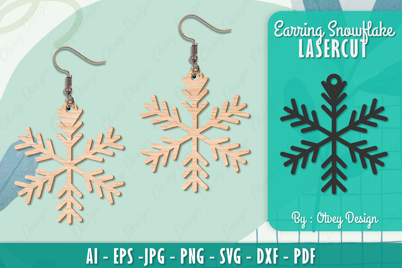 Snowflake Earring Lasercut SVG Bundle 14 - CraftNest - Digital Crafting and Art