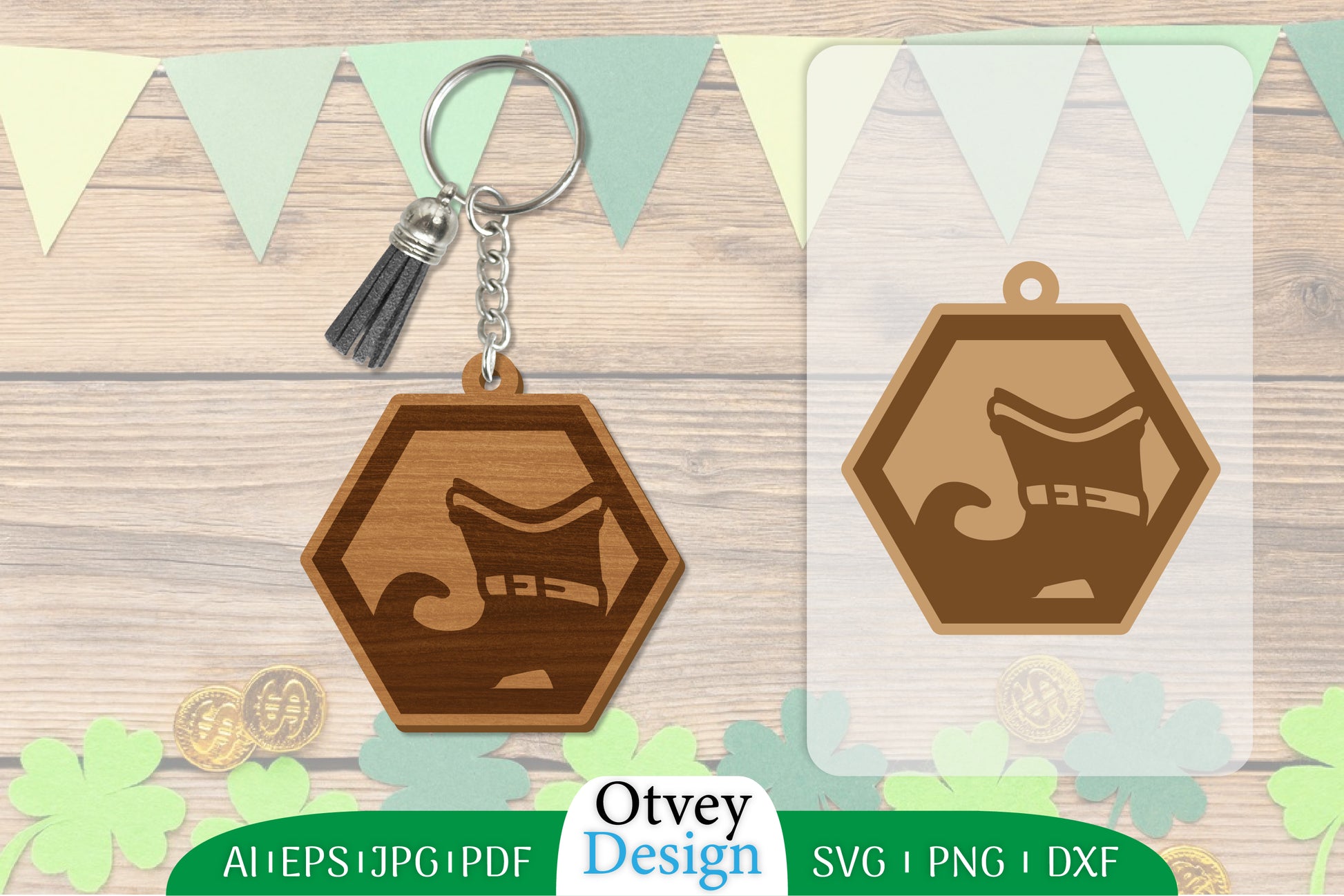 St Patrick's Day Keychain Lasercut SVG Bundle 50 - CraftNest - Digital Crafting and Art