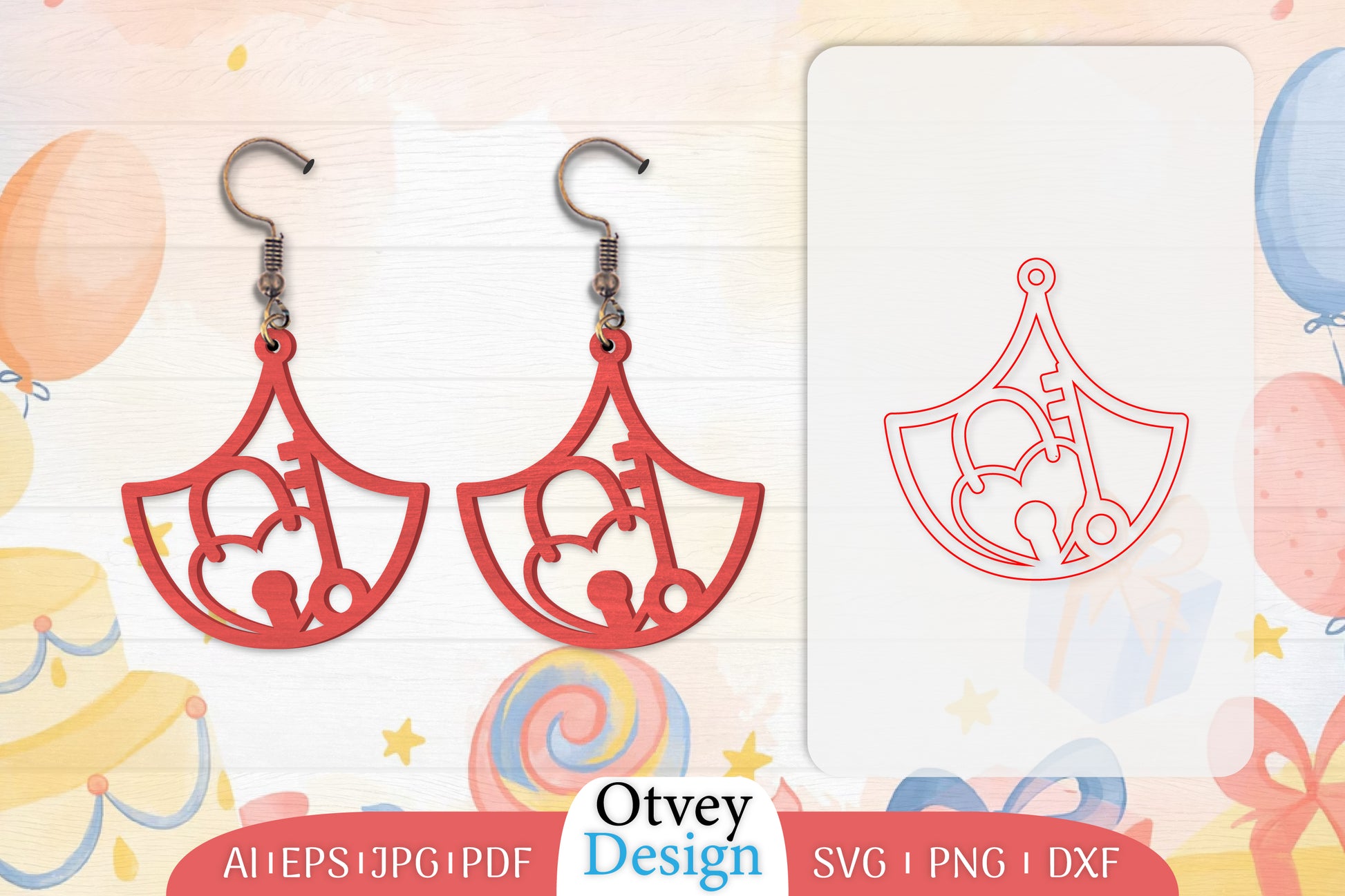 Birthday Earrings Lasercut SVG Bundle 22 - CraftNest - Digital Crafting and Art