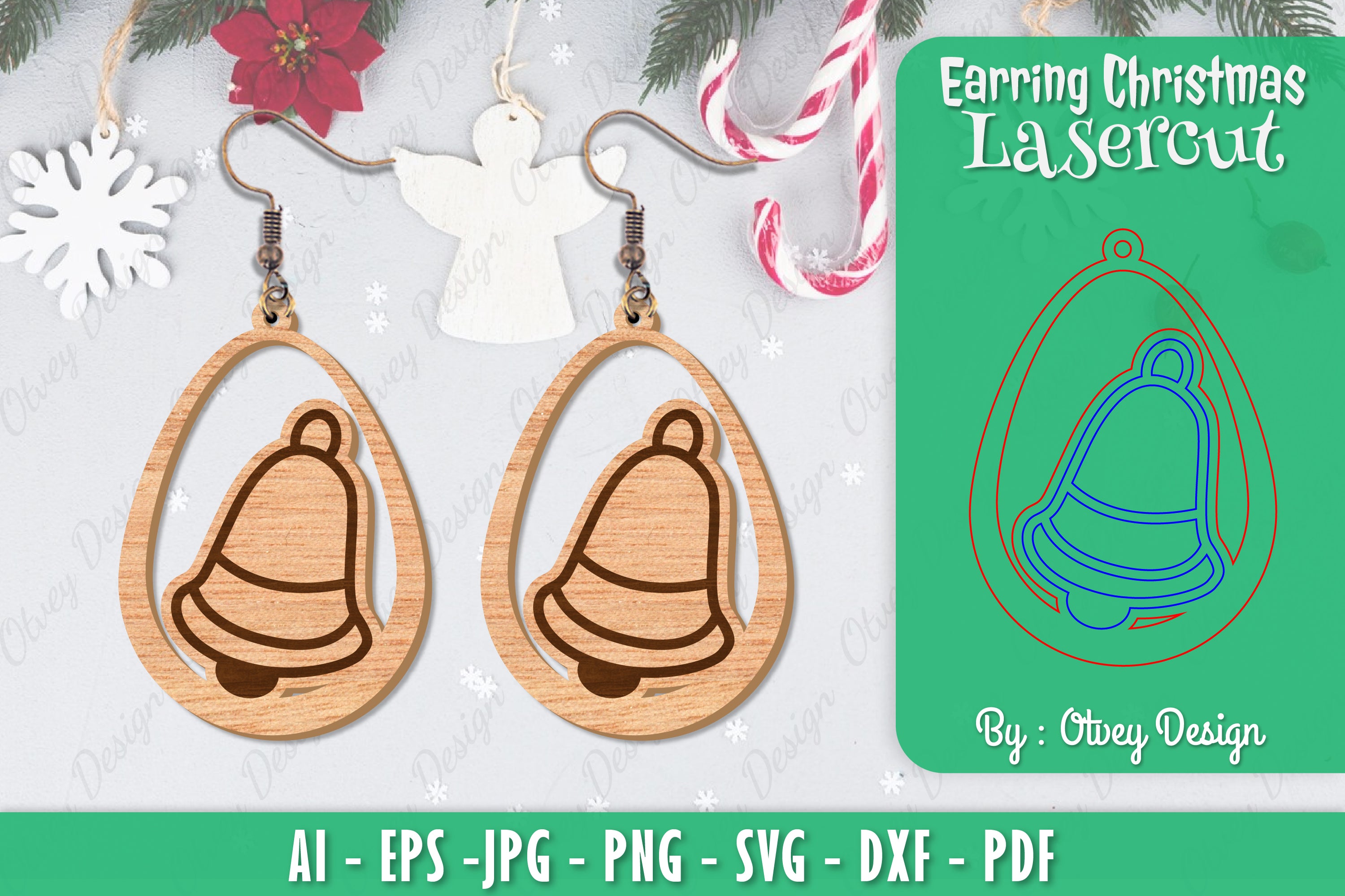 Christmas Earrings SVG Bundle 105 - CraftNest - Digital Crafting and Art