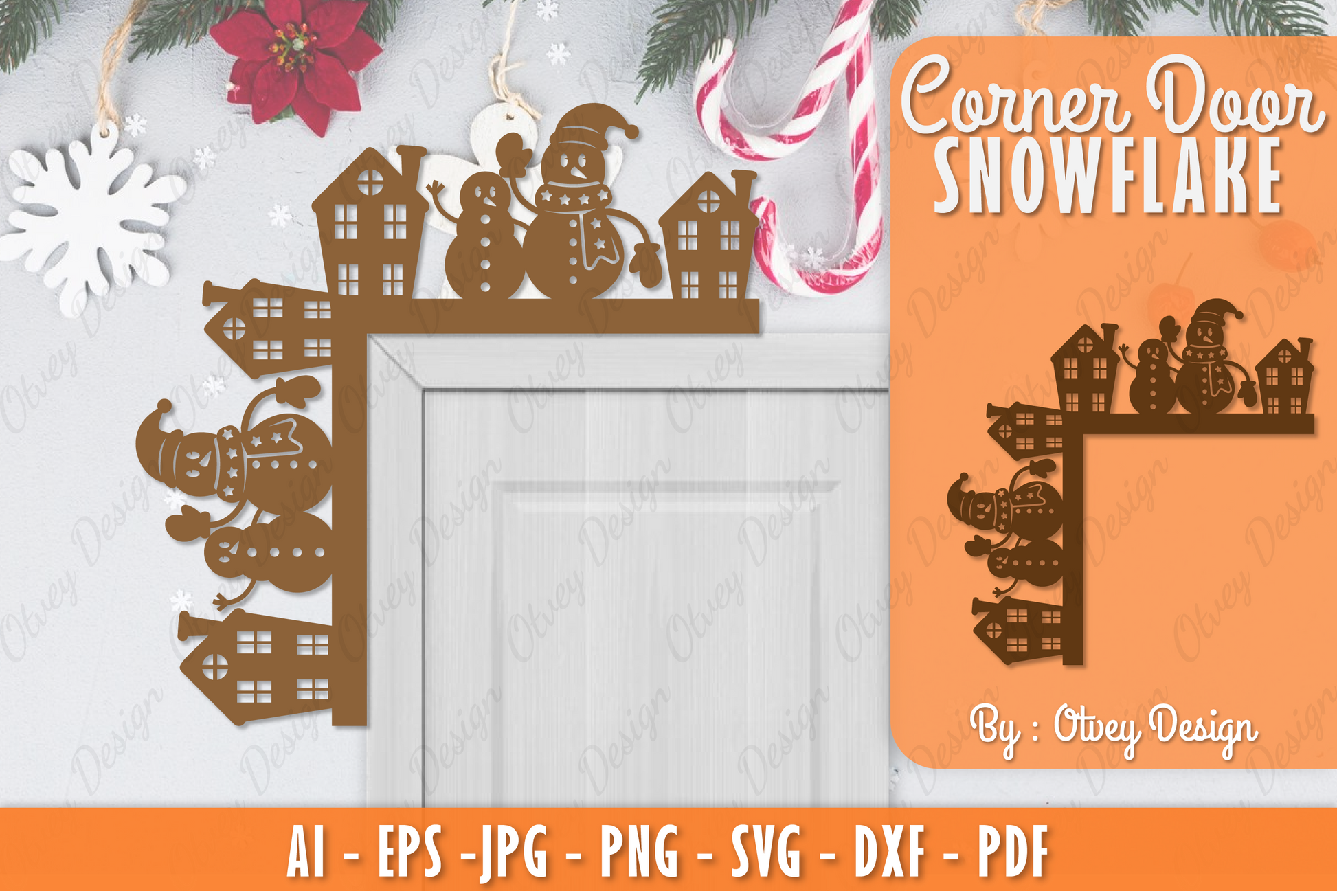 Snowman Door Corner Lasercut SVG Bundle 8 - CraftNest - Digital Crafting and Art
