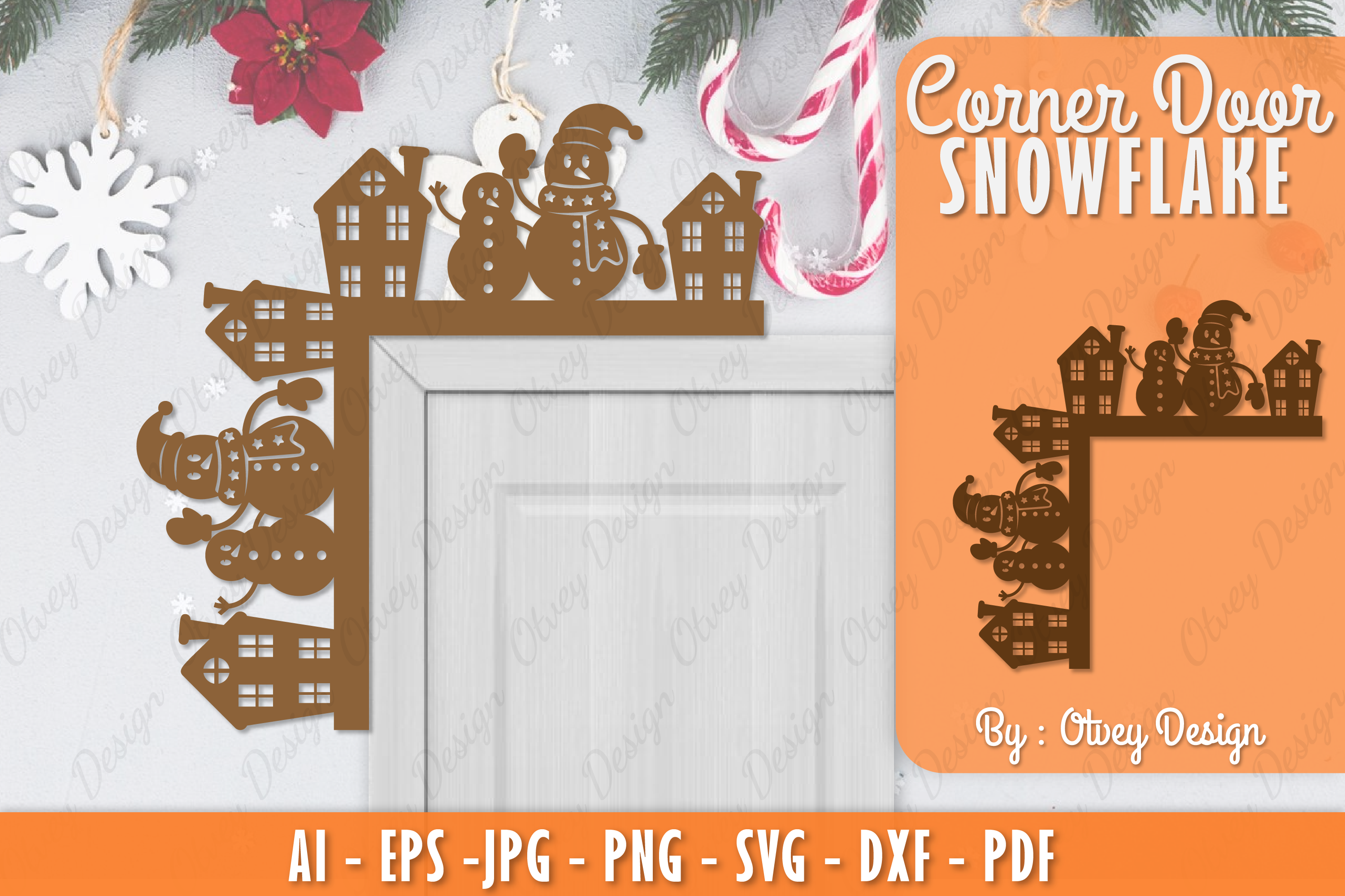 Snowman Door Corner Lasercut SVG Bundle 8 - CraftNest - Digital Crafting and Art