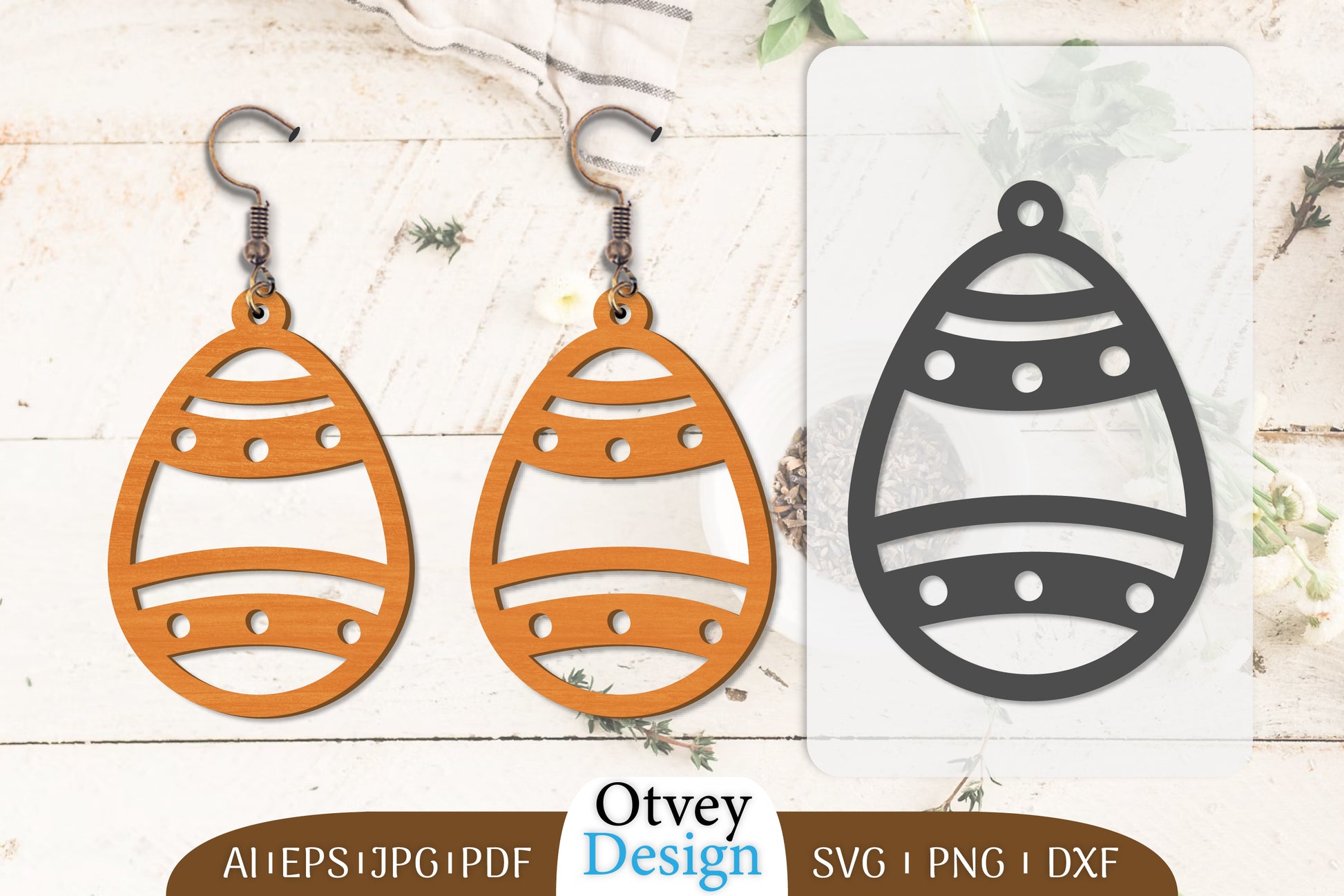 Happy Easter Egg Earring Lasercut SVG Bundle 10 - CraftNest - Digital Crafting and Art