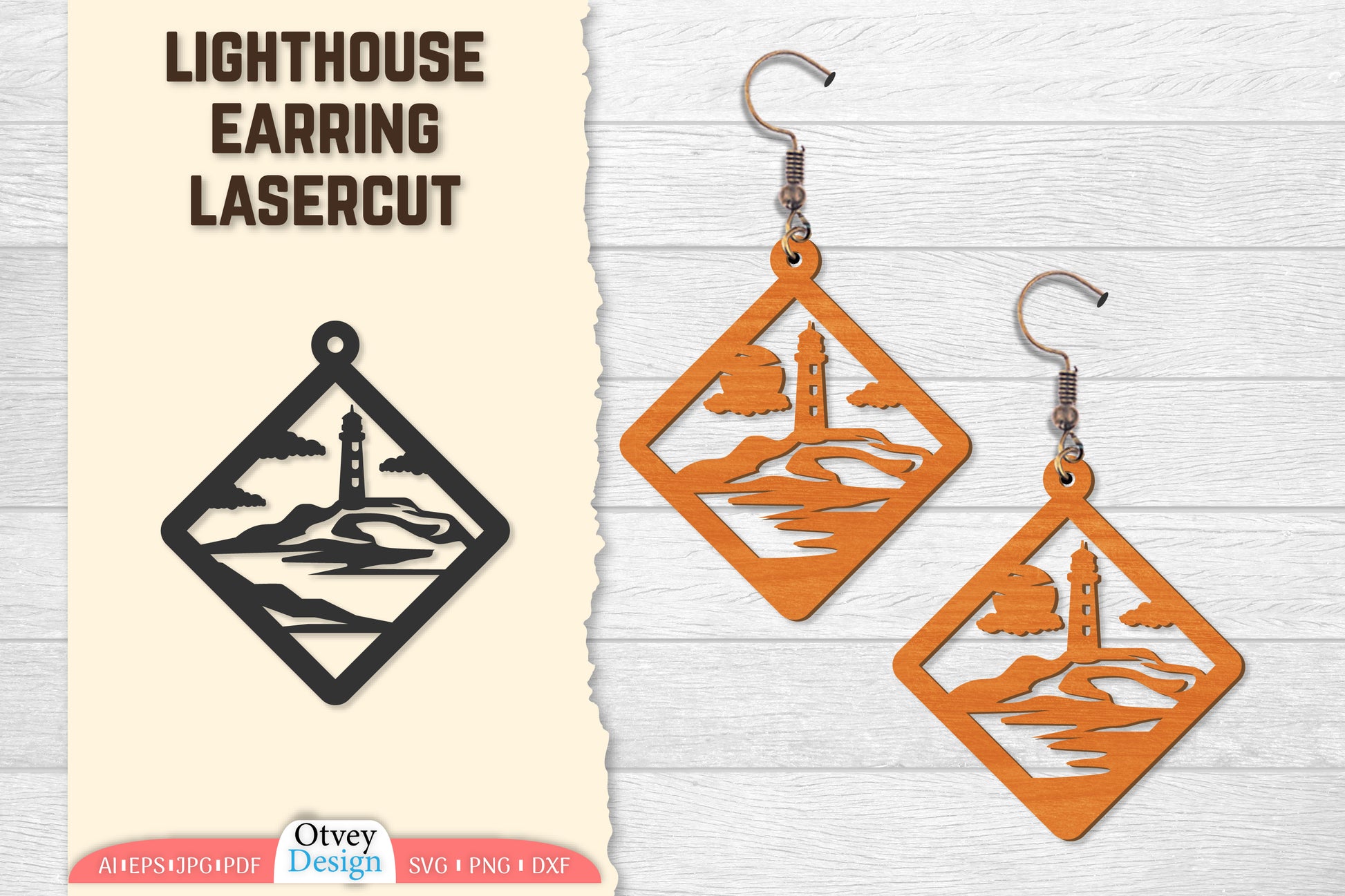 Lighthouse Earring Lasercut SVG Bundle 10 - CraftNest - Digital Crafting and Art