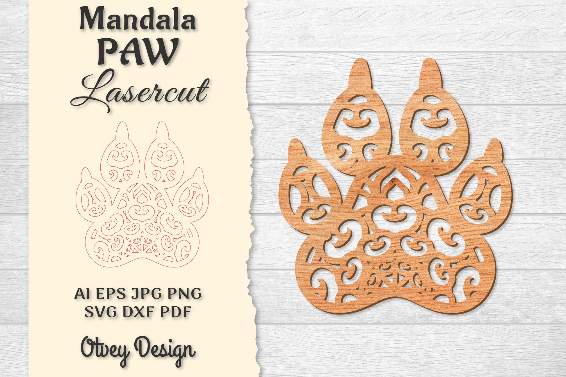 Paw Mandala Lasercut SVG Bundle 7 - CraftNest - Digital Crafting and Art