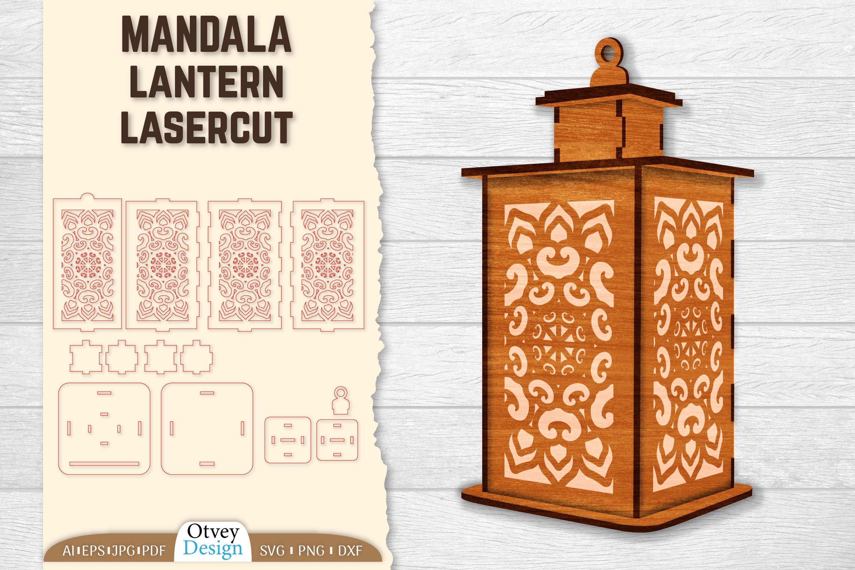 Mandala Lantern Lasercut SVG Bundle