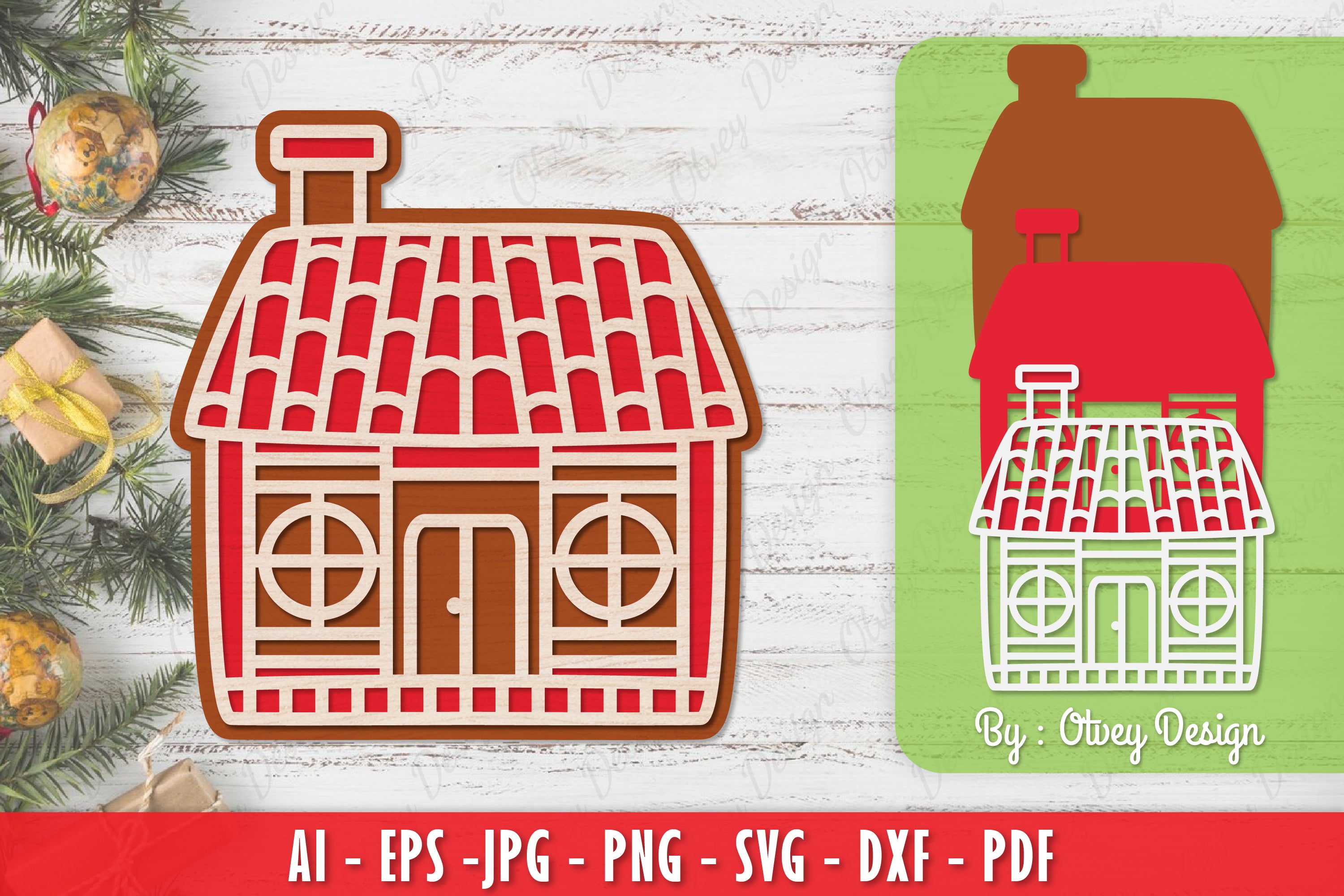 Gingerbread House Laser Cut Merry Christmas SVG Bundle 10 - CraftNest - Digital Crafting and Art