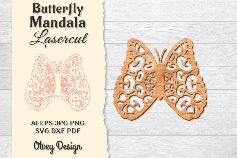 Butterfly Mandala Lasercut SVG Bundle 7 - CraftNest - Digital Crafting and Art