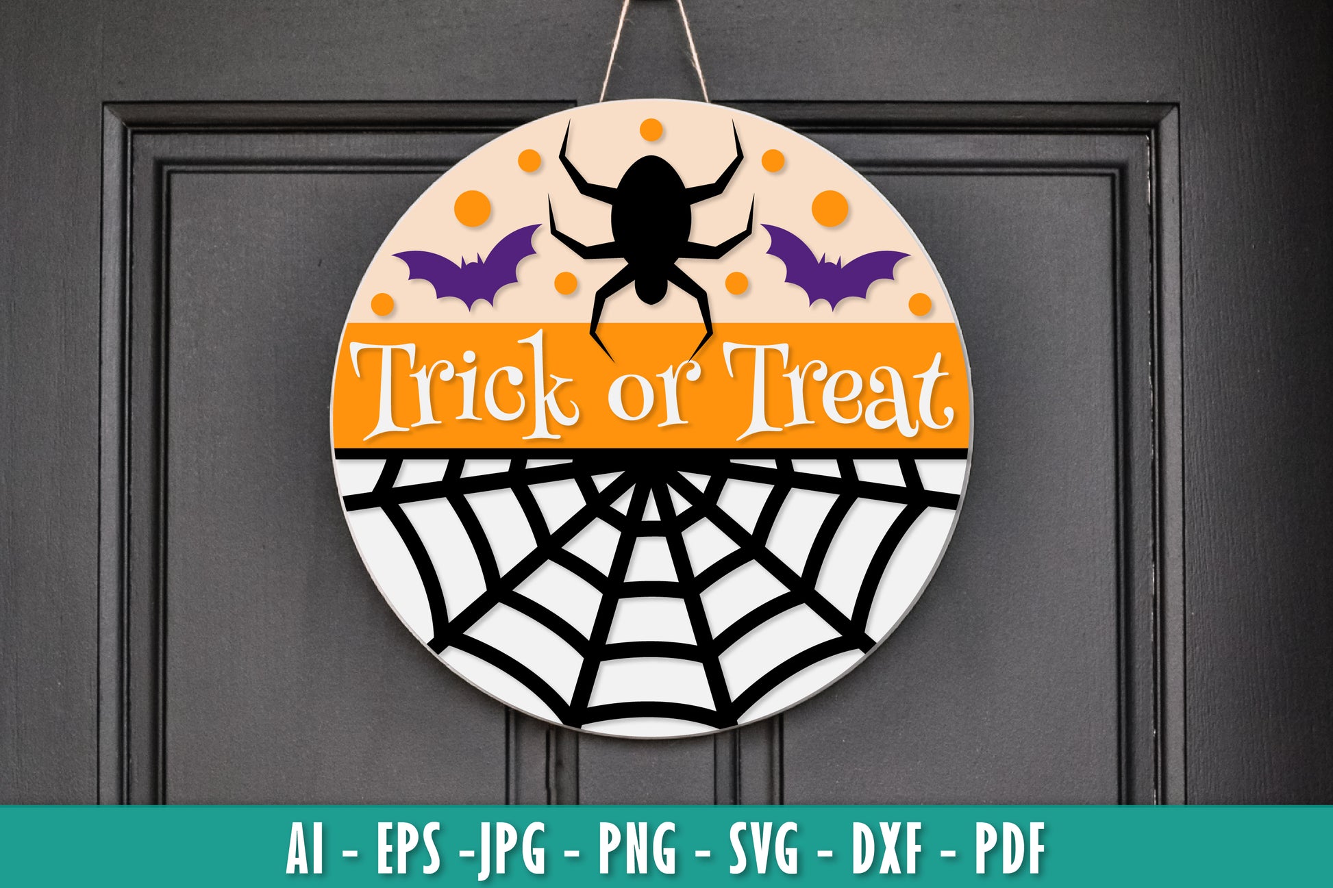 Halloween Round Wall Hanger Decoration SVG Bundle 10 - CraftNest - Digital Crafting and Art