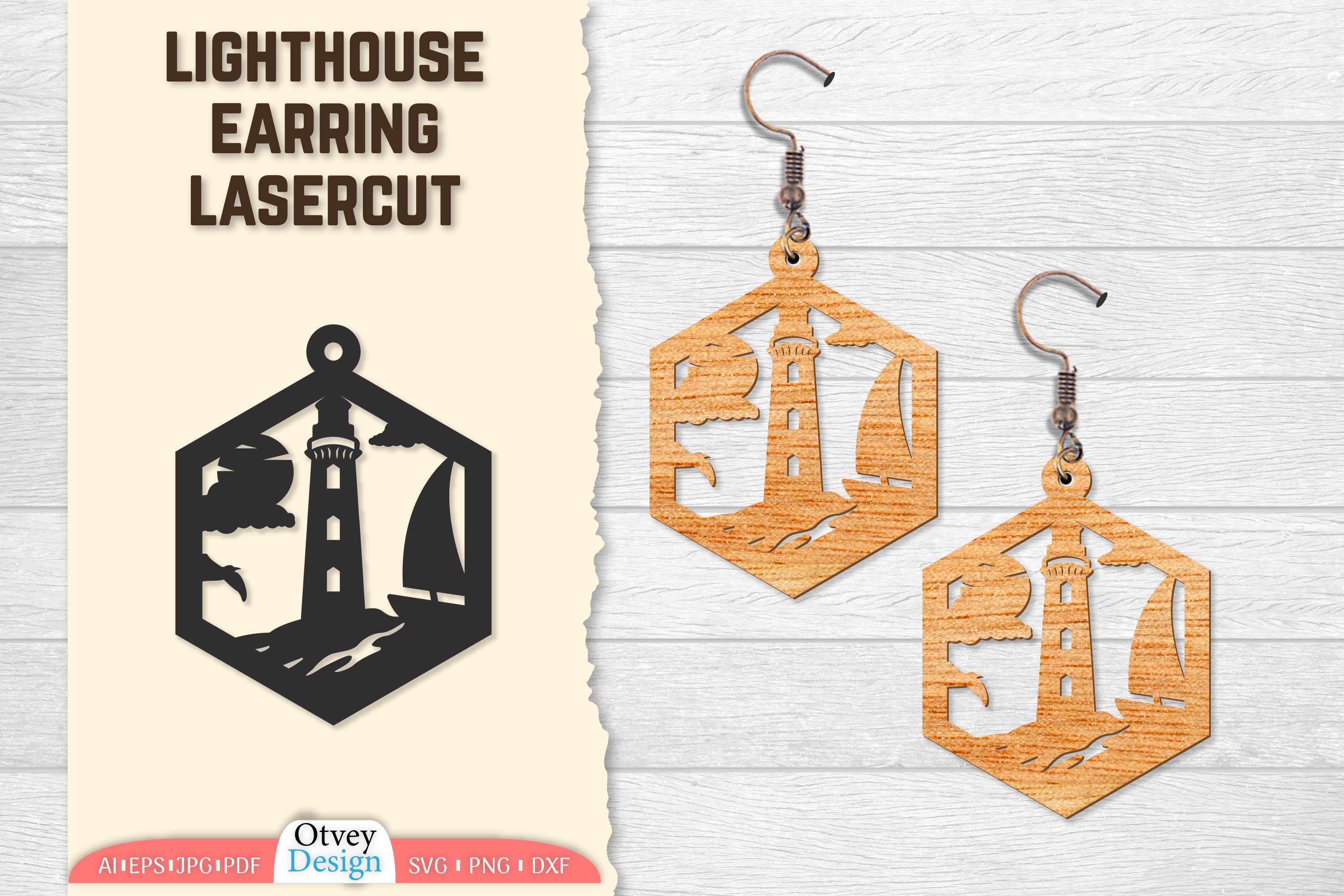 Lighthouse Earring Lasercut SVG Bundle 69 - CraftNest - Digital Crafting and Art