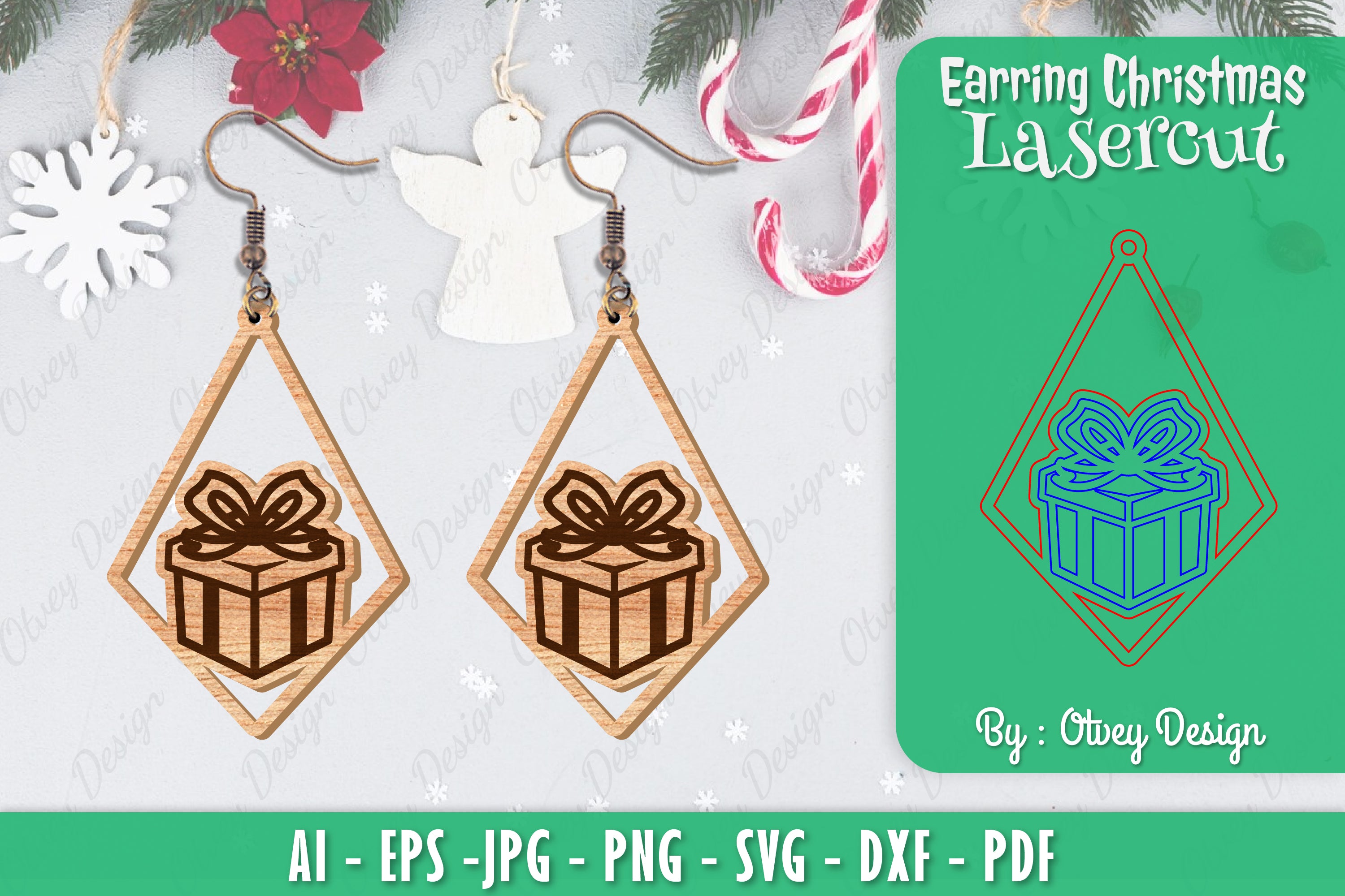 Christmas Earrings SVG Bundle 46 - CraftNest - Digital Crafting and Art