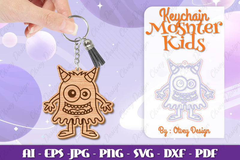 Monster Kids Keychain SVG Bundle 7 - CraftNest - Digital Crafting and Art