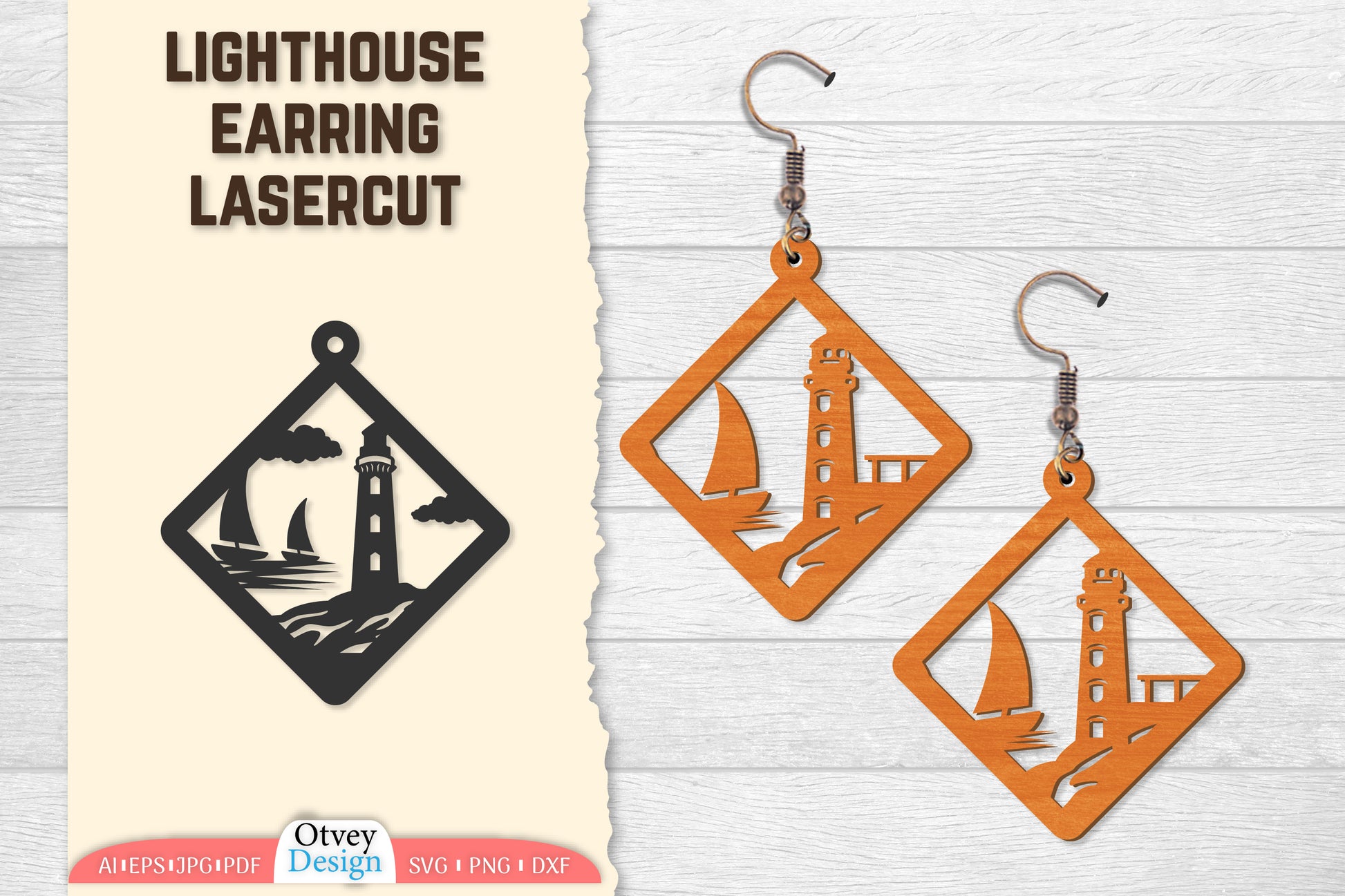 Lighthouse Earring Lasercut SVG Bundle 11 - CraftNest - Digital Crafting and Art