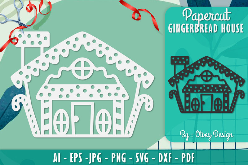Gingerbread House Papercut SVG Bundle 11 - CraftNest - Digital Crafting and Art