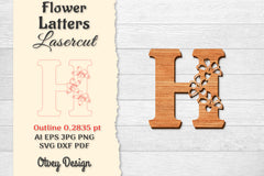 Flower Letters Laser Cut File SVG Bundle 122 - CraftNest - Digital Crafting and Art