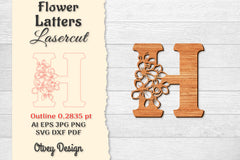 Flower Letters Laser Cut SVG Bundle 155 - CraftNest - Digital Crafting and Art