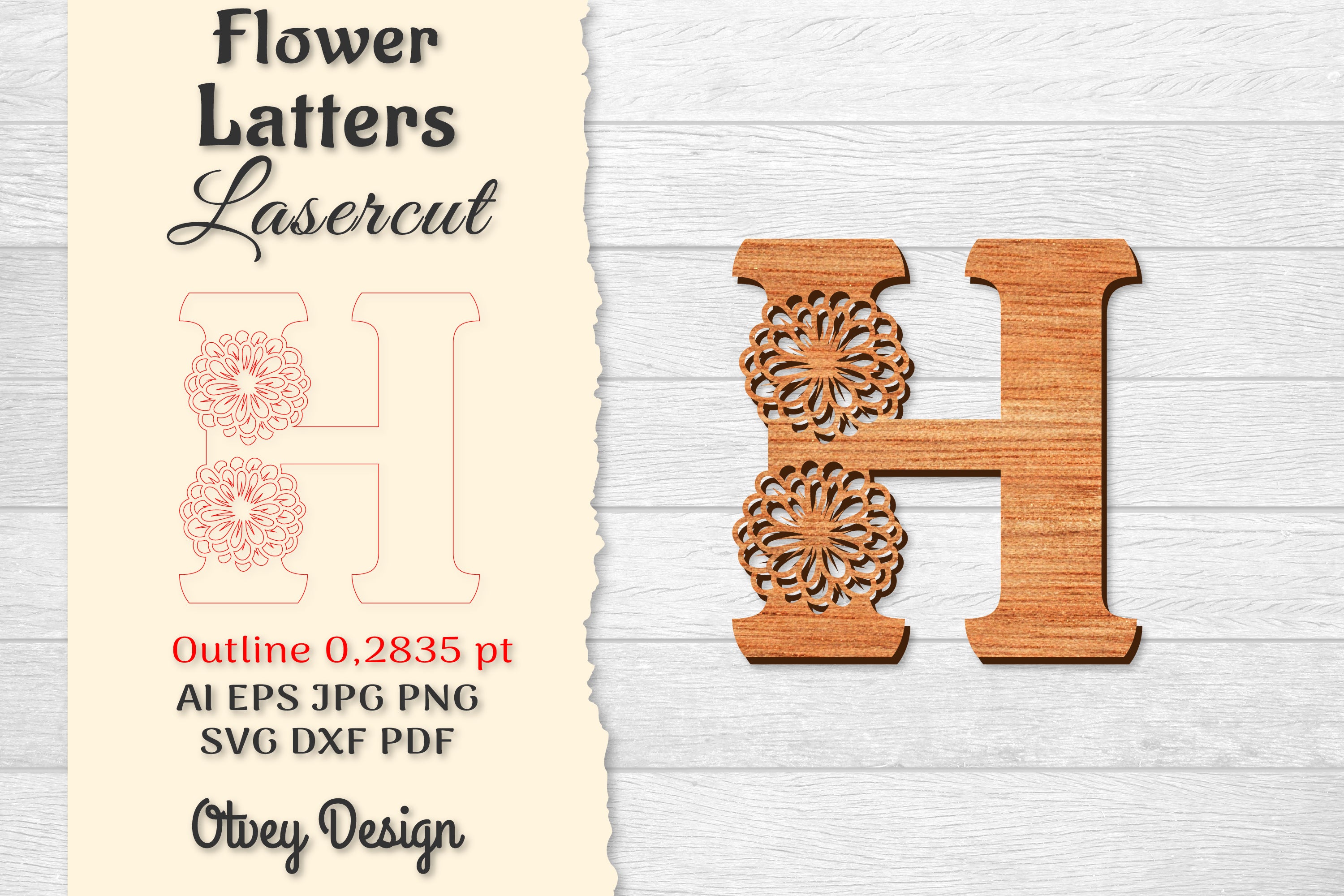 Flower Letters Laser Cut File SVG Bundle 18 - CraftNest - Digital Crafting and Art
