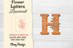 Flower Letters Laser Cut SVG Bundle 53 - CraftNest - Digital Crafting and Art