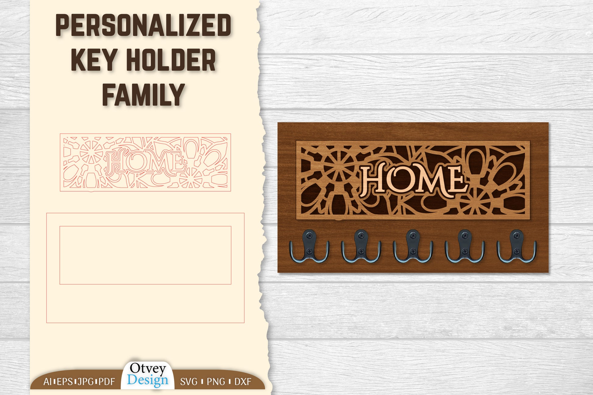 Personalized Key Holder Lasercut SVG Bundle 7 - CraftNest - Digital Crafting and Art