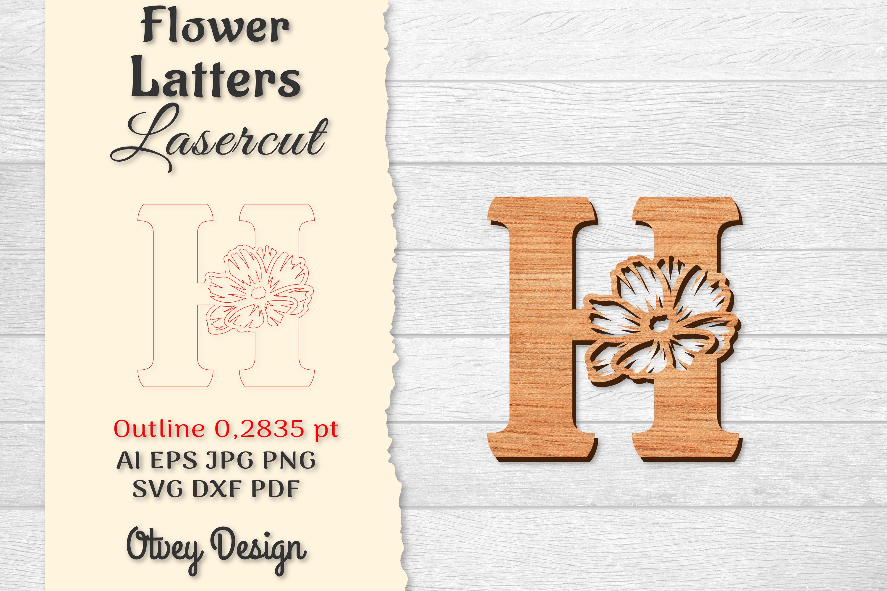 Flower Letters Laser Cut File SVG Bundle 46 - CraftNest - Digital Crafting and Art