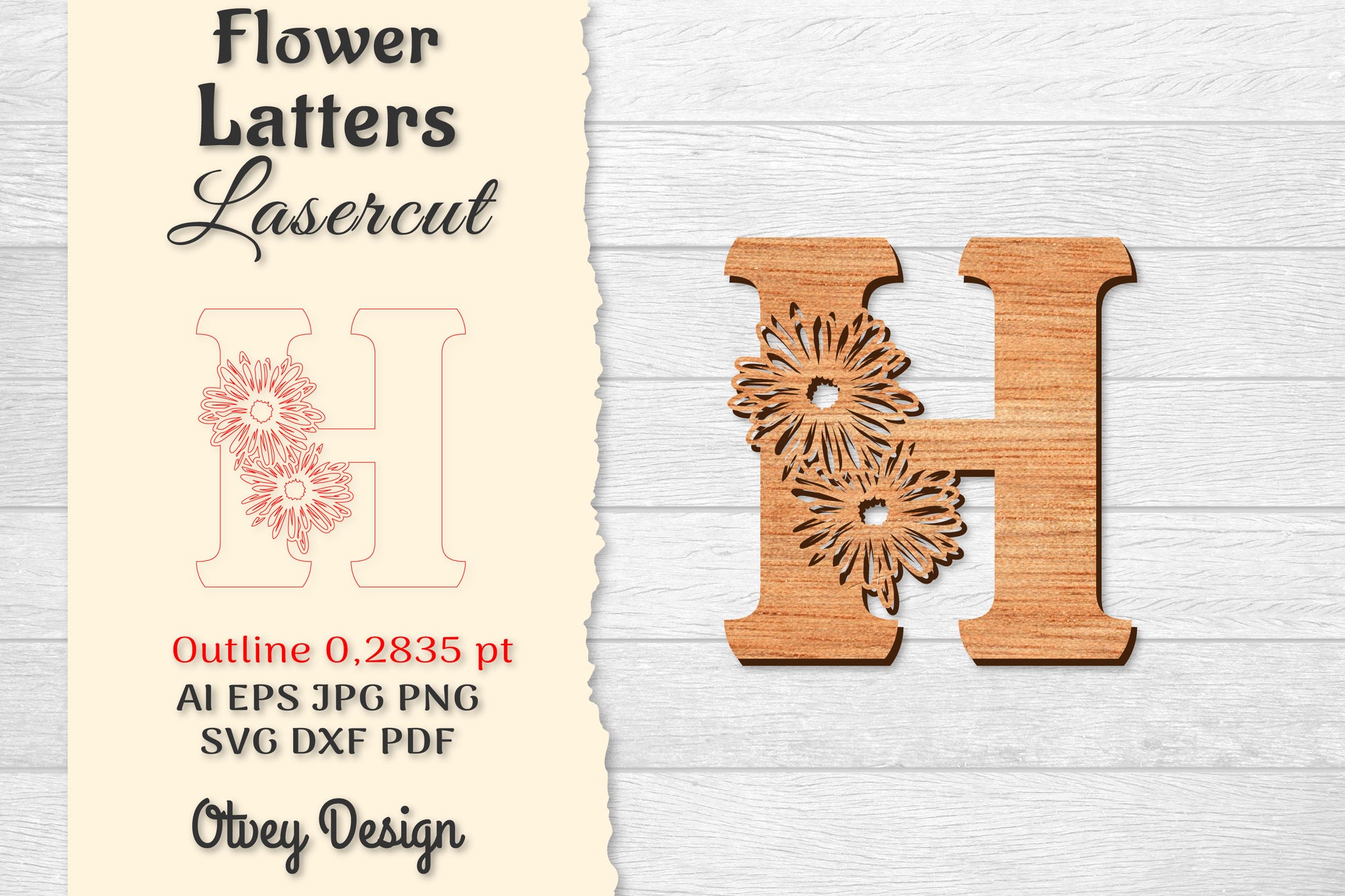 Flower Letters Laser Cut File SVG Bundle 70 - CraftNest - Digital Crafting and Art