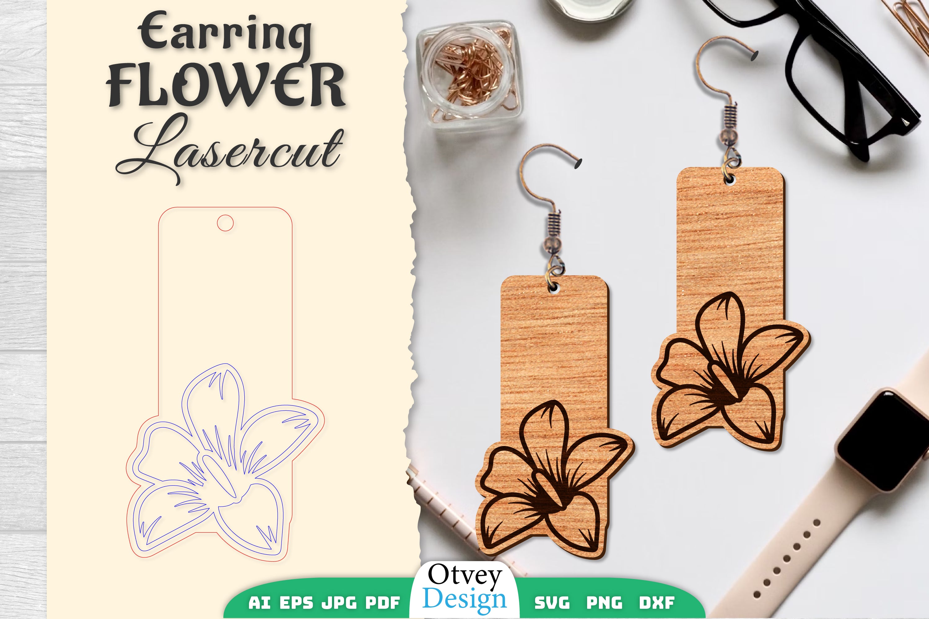 Earring Flower Lasercut SVG Bundle 82 - CraftNest - Digital Crafting and Art