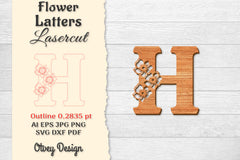 Flower Letters Laser Cut File SVG Bundle 110 - CraftNest - Digital Crafting and Art